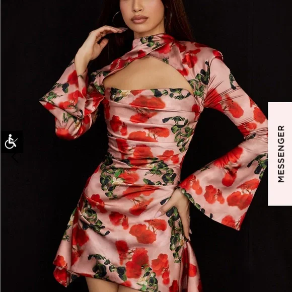 House of CB | Dresses | House Of Cb Toira Rose Print Draped Corset Dress |  Poshmark
